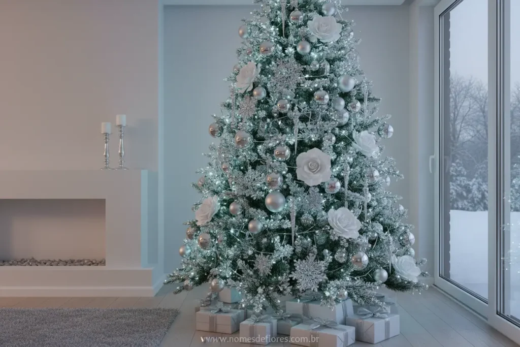 Paleta de cores e estilos de decoração floral natalina