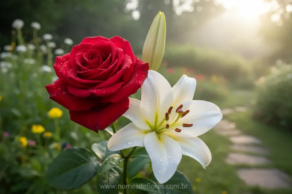 Nomes clássicos de flores como Rosa e Lírio.
