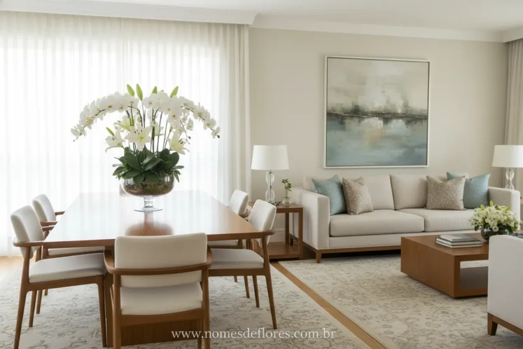 Flores de baixa manutenção para sala de estar e jantar