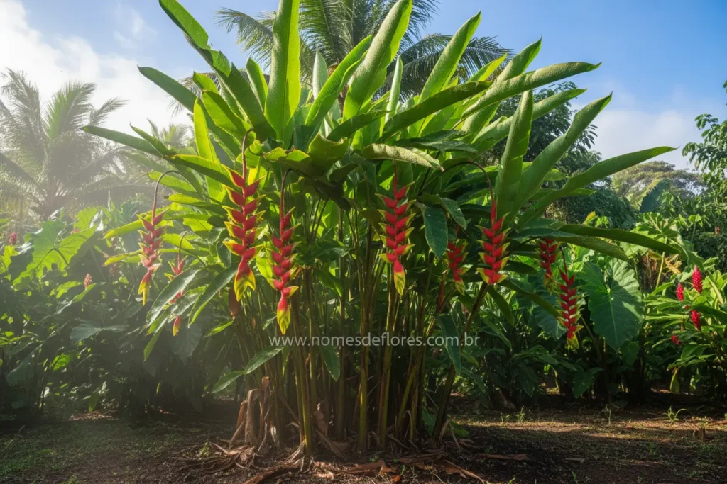 Condições ideais de cultivo para helicônia-papagaio.