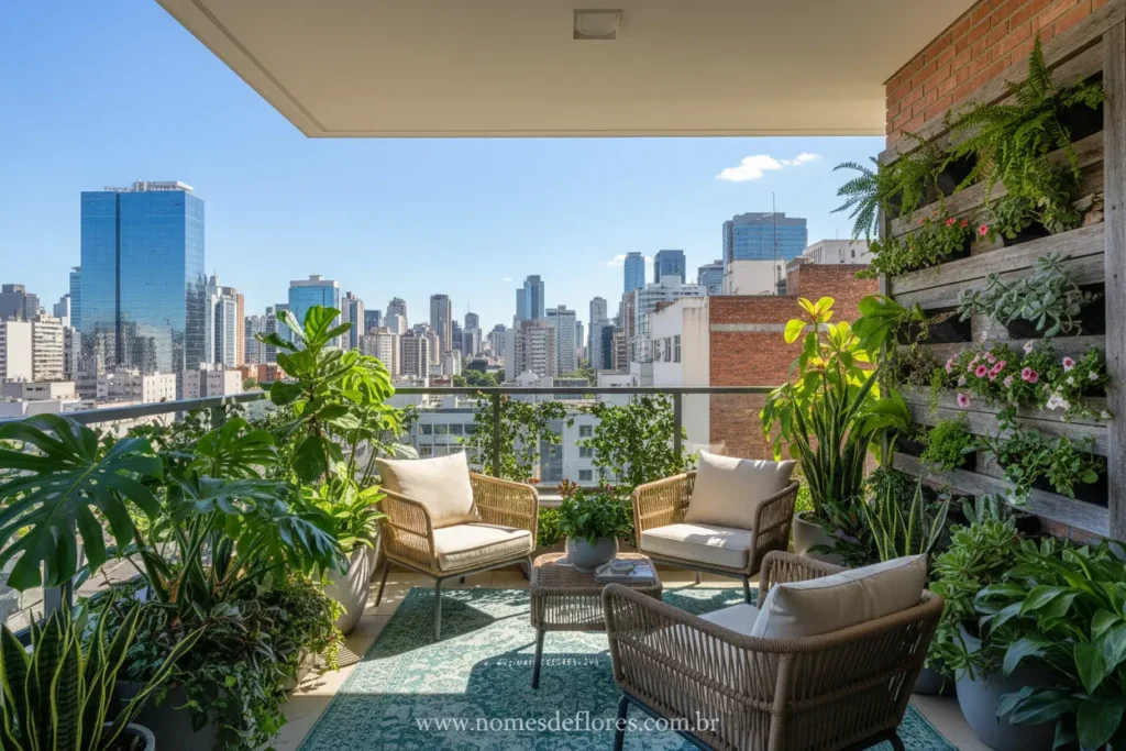Paisagismo urbano em varanda pequena e sustentável