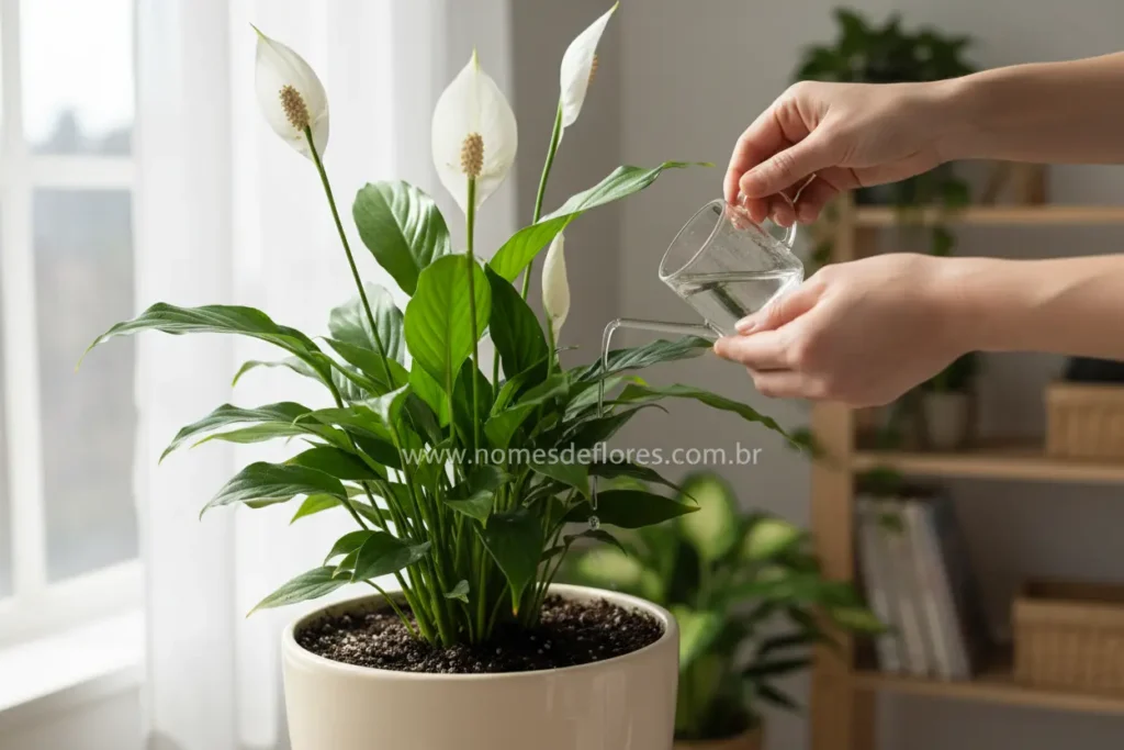 Cuidados essenciais com o Lírio da Paz: rega e luz