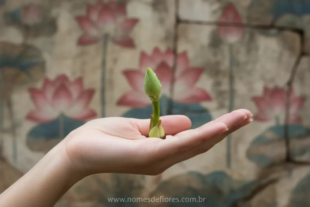 Representações artísticas da Flor de Lótus na cultura.