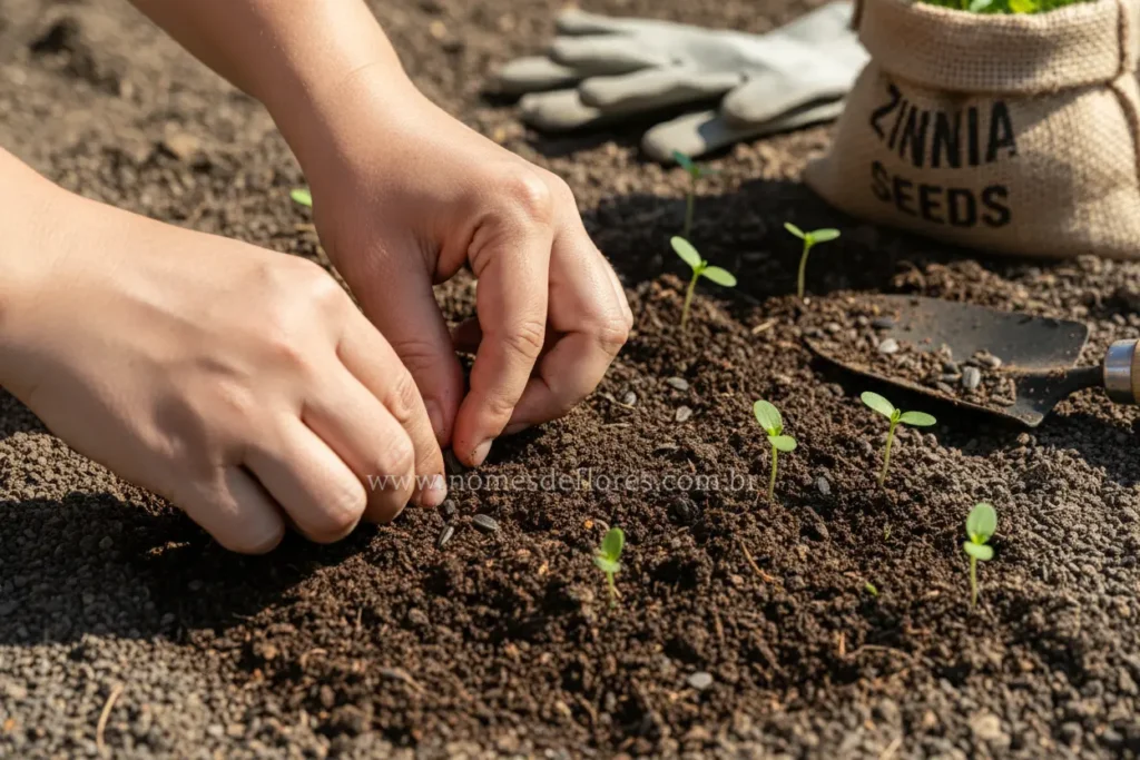 Guia passo a passo para plantar sementes de Zínia