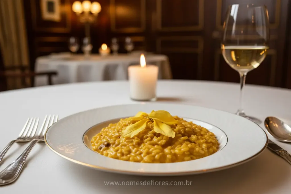 Risoto cremoso de flor de Ipê com toque floral